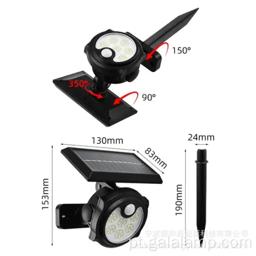 Lâmpada solar de alta eficiência do jardim ao ar livre